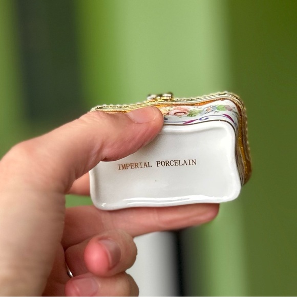 VTG Porcelain Floral Faith Based Mini Trinket Box Bible Verse Collectible Accent - Picture 7 of 11